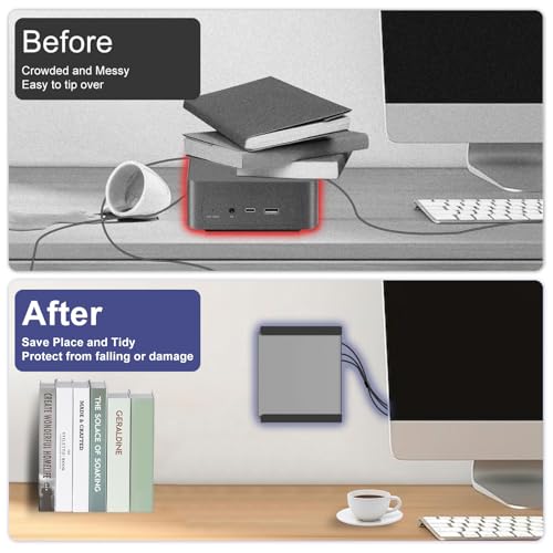 Maozhren Metal Mini PC Mount Compatible with Beelink SER8, SER6, SER9, SER9 Pro, EQi12, EQR6, Mini PC Vesa Mount/ Wall/ Under Desk, Only for SER8, SER6, SER9, SER9 Pro, EQi12, EQR6, Easy to Install, Black - Image 4