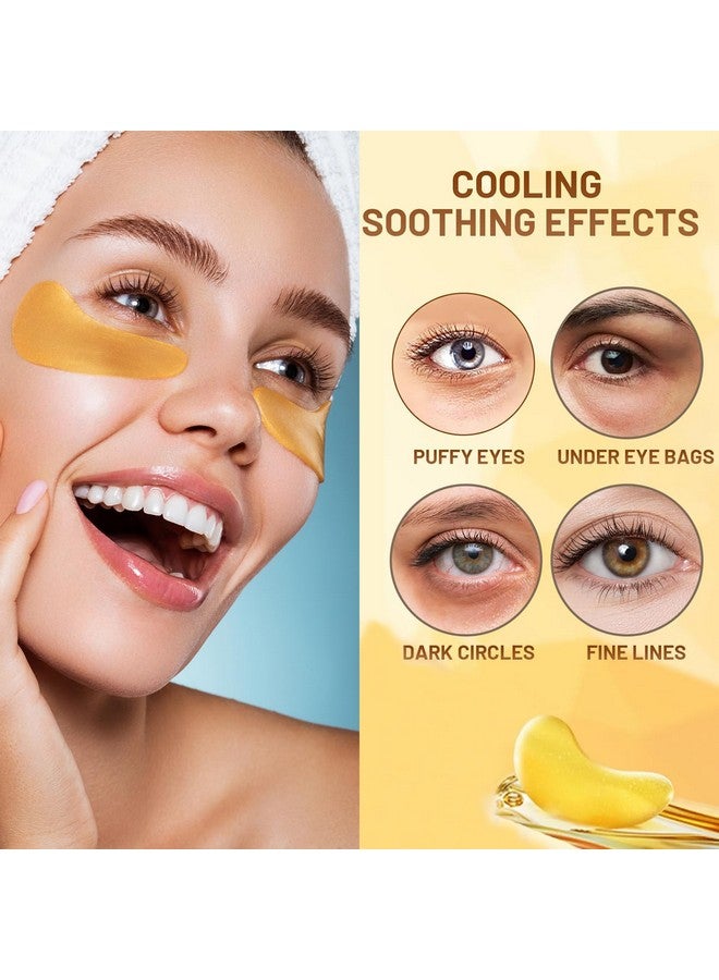 Eakroo 30 Pairs Lip Masks & Eye Mask, 24K Gold Gel Crystal Collagen Eye Patches for Puffy Eyes, Moisturizing Lip Mask Crystal Lip Pads, Under Eye Patches for Dark Circles, Eye Bags, Wrinkles and Fine Lines - Image 2
