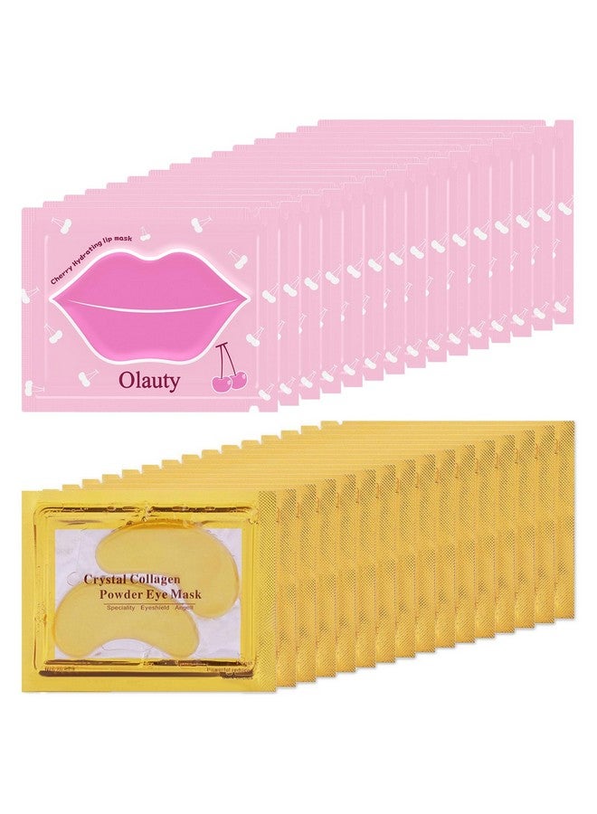 Eakroo 30 Pairs Lip Masks & Eye Mask, 24K Gold Gel Crystal Collagen Eye Patches for Puffy Eyes, Moisturizing Lip Mask Crystal Lip Pads, Under Eye Patches for Dark Circles, Eye Bags, Wrinkles and Fine Lines - Image 1