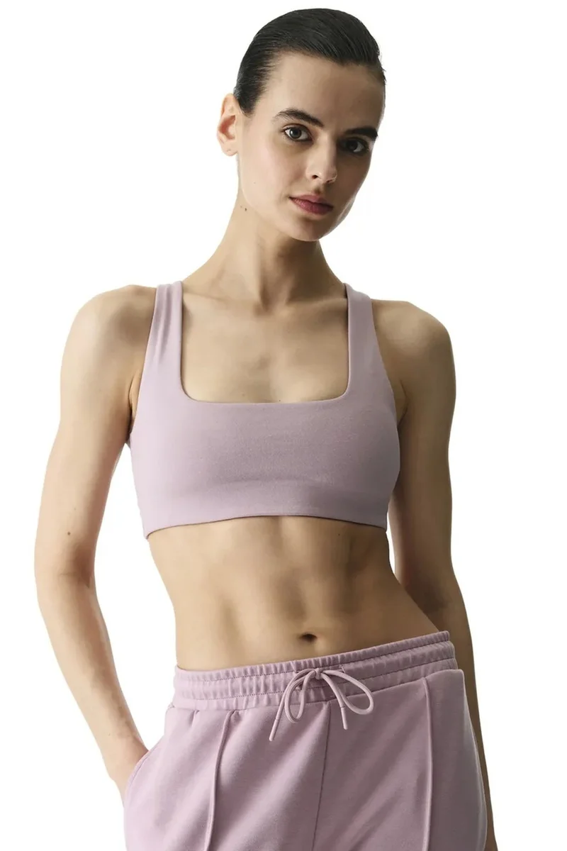 Penti PENTI Embellished Cotton Modal Blend Cable-Knit Back Removable Padded Sports Bra