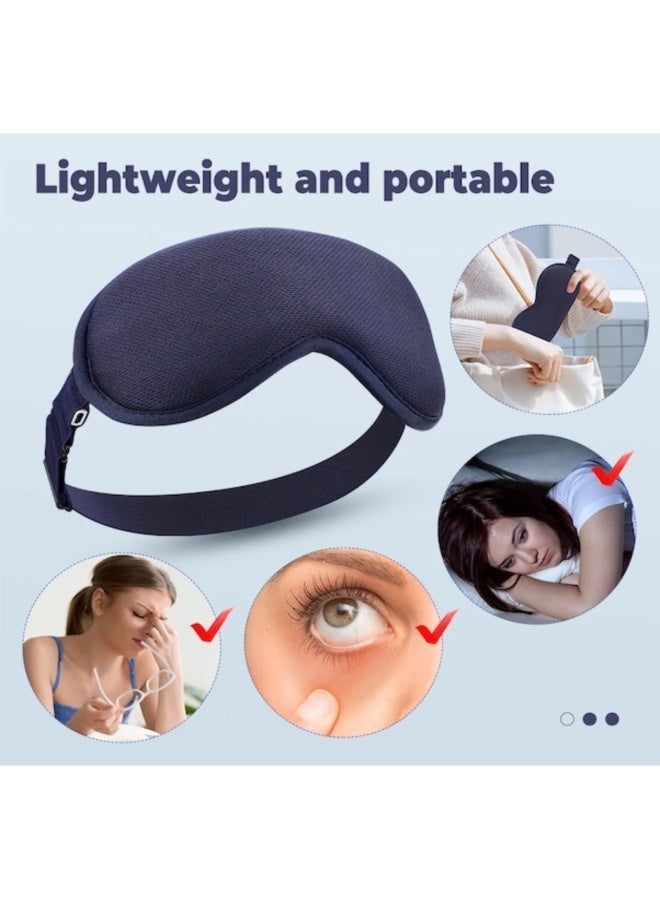 Light blocking sleep heating eye mask  blue - Image 2