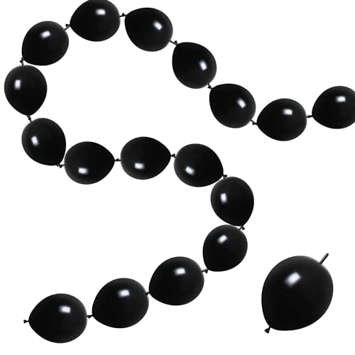 JINUPHION 100 Pcs Quick Link Balloons Black 6 inch Latex Linking Balloons for Balloon WallArchesChains Birthday Party Wedding Anniversary Graduation Arch Party Decor black - Image 1