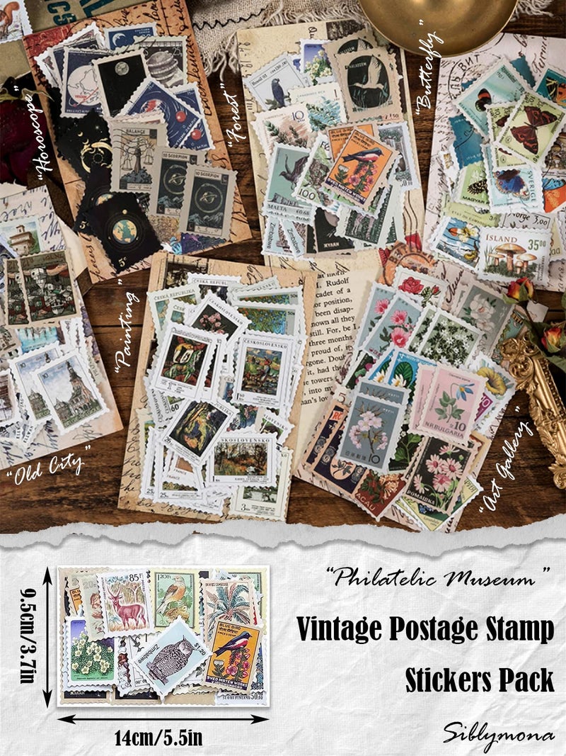 SIBLYMONA 276Pcs Vintage Postage Stamp Stickers for Scrapbooking, Junk Journal & Bullet Journal, Vintage Deco Stickers for Crafting and Mailing - Image 3