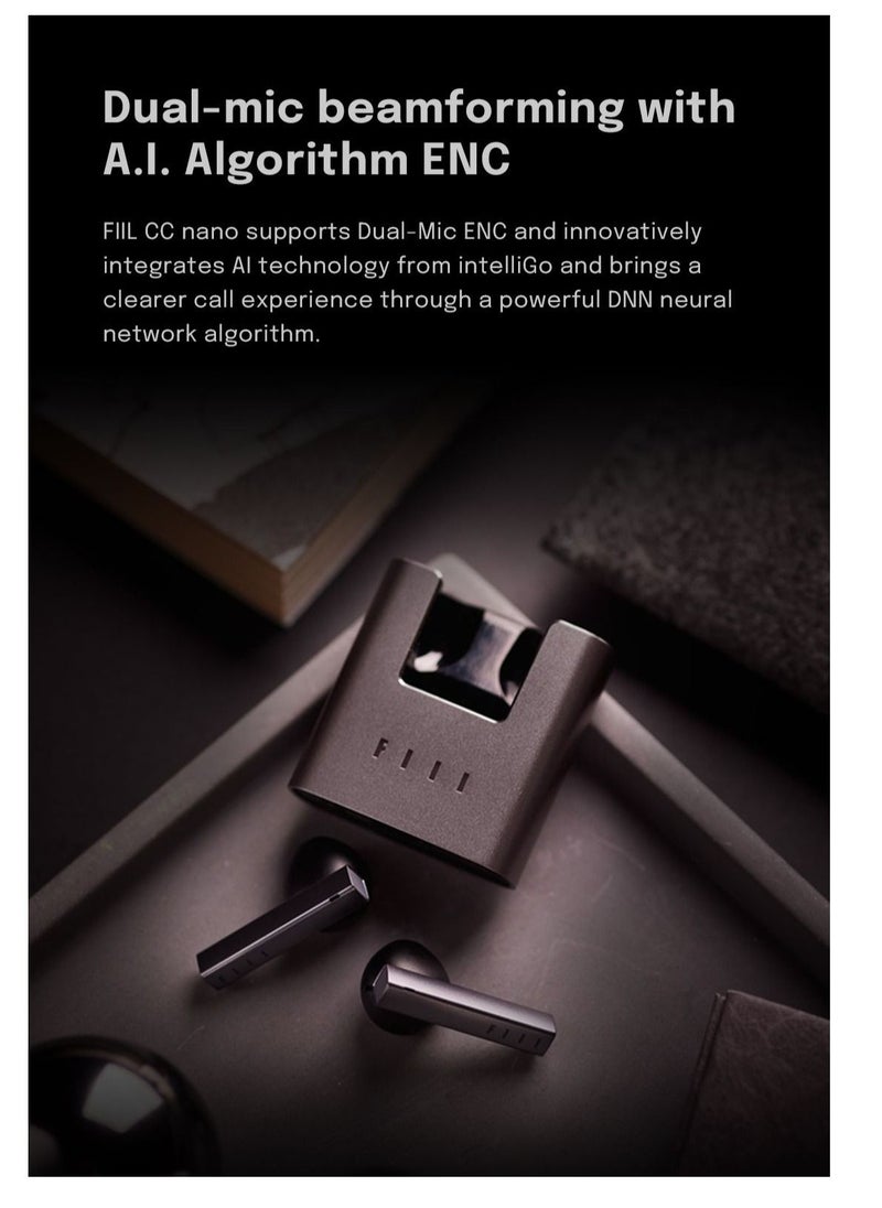 FIIL - FIIL CC Nano TWS Bluetooth 5.2 Earbuds Dual AI Noise Cancelling True Wireless Earphones - Image 1