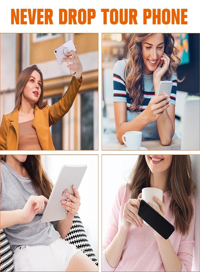 cobee Cell Phone Ring Holder Finger Kickstand, 360° Rotation Metal Cellphone Back Grip Foldable Cell Phone Stand Adjustable Phone Holder Compatible with Most Smartphones(Rose Red Marbling) - Image 3