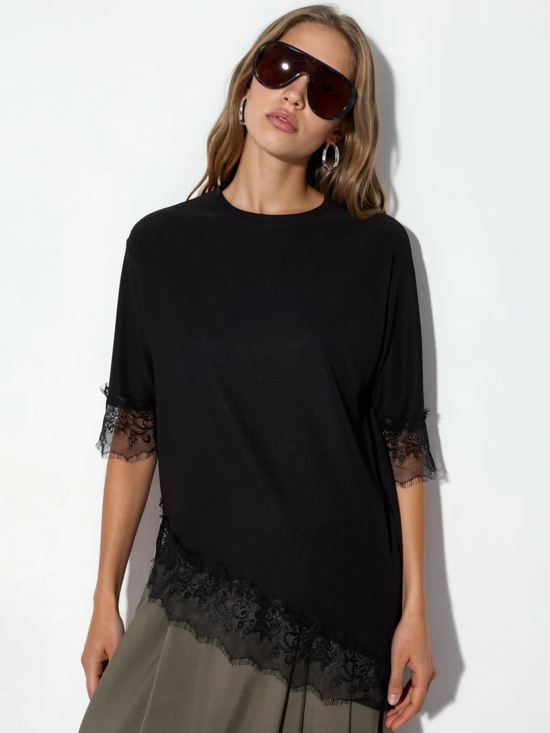 بيغ دارت BDART Oversized Lace Knit Blouse