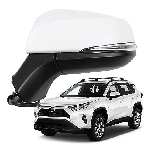 Liizoo Side Mirror for RAV4 2023 2022 Car Door Mirror Fits for Toyota RAV4 2019 2020 2021 Left Driver Side | Power | Heated |Turning Signal |BSM |replace partslink TO1320384,TO1320388| WHITE (LH) - Image 1