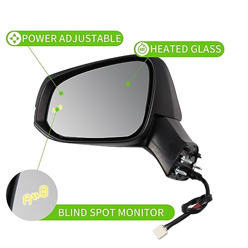 Liizoo Side Mirror for RAV4 2023 2022 Car Door Mirror Fits for Toyota RAV4 2019 2020 2021 Left Driver Side | Power | Heated |Turning Signal |BSM |replace partslink TO1320384,TO1320388| WHITE (LH) - Image 3