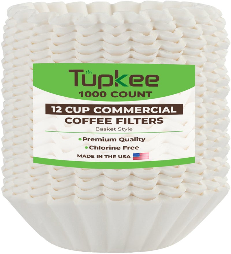 Tupkee Large Coffee Filters 12 Cup  1000 Count 975 x 425 Tall Walled Premium Coffee Filter to Prevent Ground Overflow  Chlorine Free  Compatible with Bunn Commercial  Large Home Machines