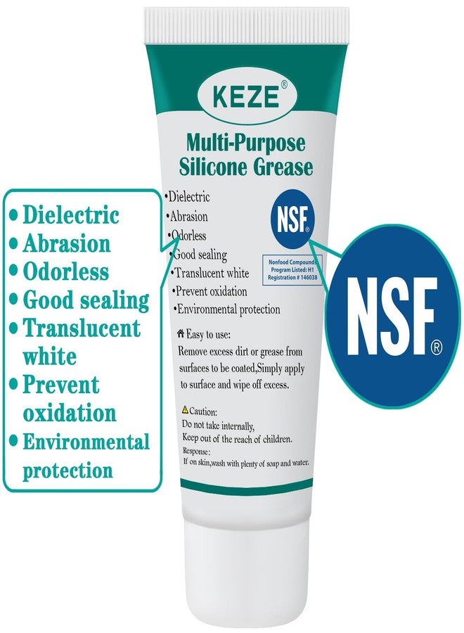 KEZE Silicone Grease Tube PTFE Synthetic Lubricant Sliding Door Grease Automotive Lubrication RV Toilet Seal Lubricant for Plumbing Faucet O Rings Plastic Parts Rubber Seal 1 oz 4-Tube - Image 3