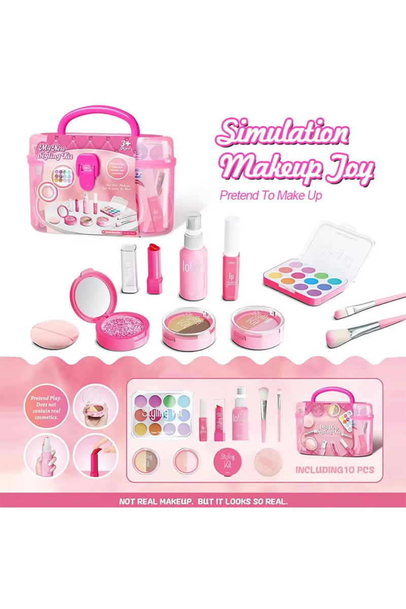 10PCS 10 Pcs/set Simulation Pretend Makeup Play House Toys Game Cosmetics Set Eyeshadow Palette Lips
