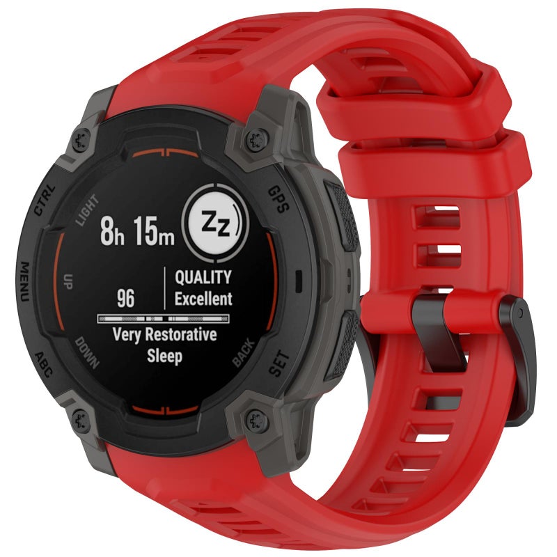 S-TOP For Garmin Instinct E 45mm Breathable Silicone Watch Band Wristband(Red) - Image 1