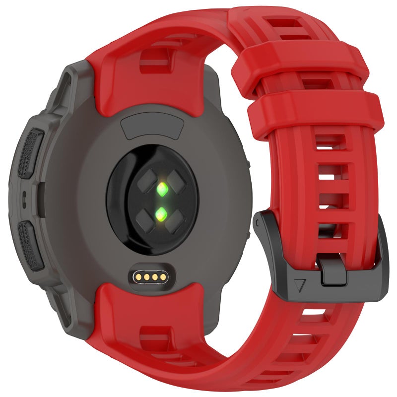 S-TOP For Garmin Instinct E 45mm Breathable Silicone Watch Band Wristband(Red) - Image 2