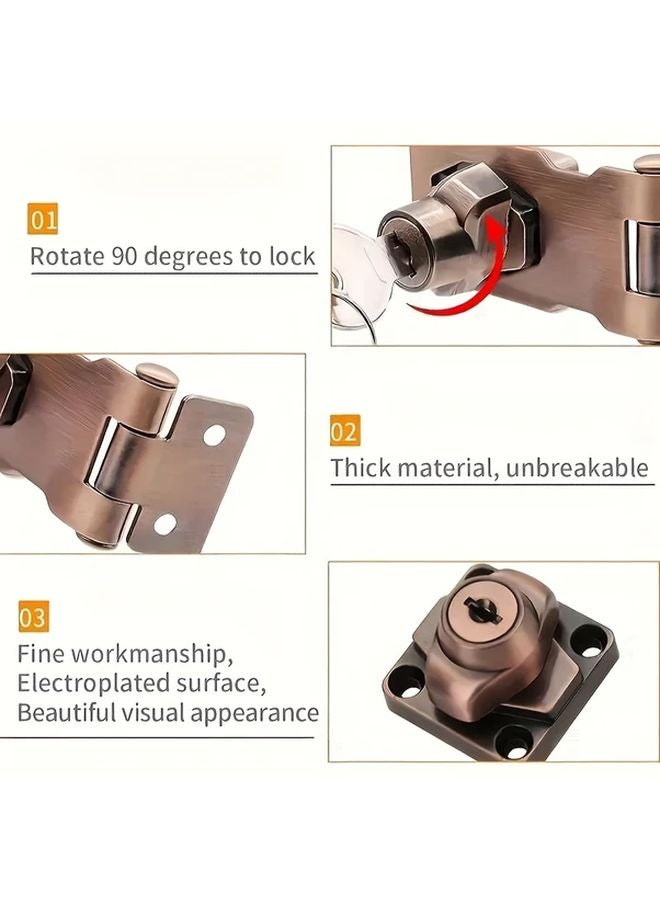 Silvery Metal Security Lock with Anti Theft Core 25 Inch Cam Cylinder for Cabinet Mailbox Drawer Door Includes 2 Keys Mounting Screws Easy to Install - Image 5