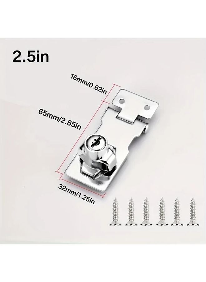 Silvery Metal Security Lock with Anti Theft Core 25 Inch Cam Cylinder for Cabinet Mailbox Drawer Door Includes 2 Keys Mounting Screws Easy to Install - Image 1