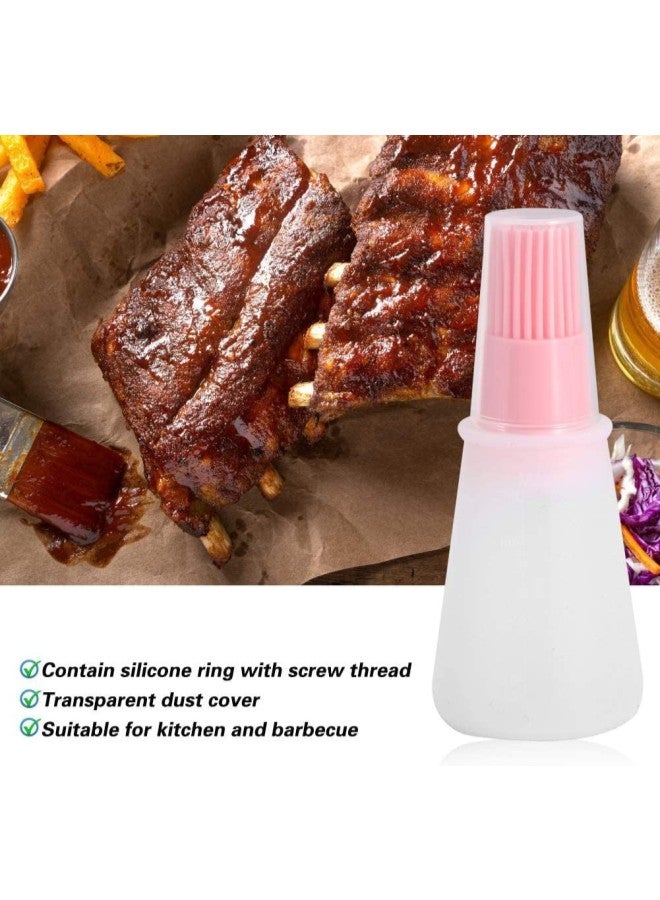 2pcs Oil Bottle with Brush Silicone Pastry Brush Oil/Honey/Sauce Bottle Brushes for Kitchen Cooking Baking Pancake BBQ Basting Tool(Pink)  - Image 2