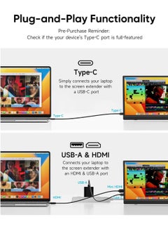 besrey  Portable Monitor 15.6-inch 1080P USB-C HDMI Ultra Slim Travel Monitor with Kickstand for Laptop, PC, Mac Phone, PS, Xbox, Swich Gaming Monitor IPS Slim  - Image 4