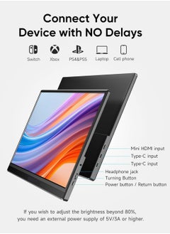 besrey  Portable Monitor 15.6-inch 1080P USB-C HDMI Ultra Slim Travel Monitor with Kickstand for Laptop, PC, Mac Phone, PS, Xbox, Swich Gaming Monitor IPS Slim  - Image 3