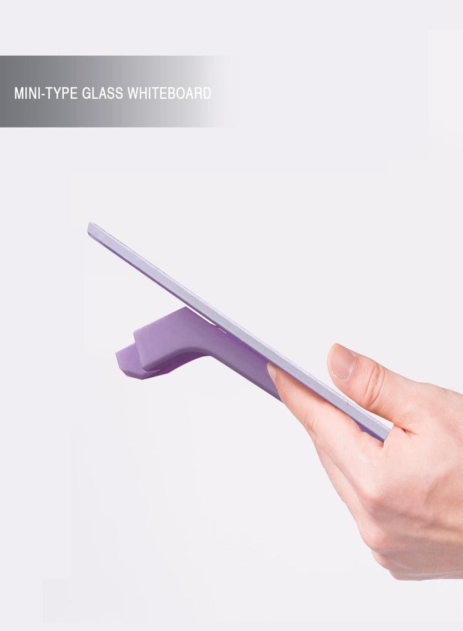TOWON Small Glass Dry Erase Board, Desk White Board with Standing, Mini Whiteboard Easel Pad Set, Stenography Artifact for Office, Home and School Supplies, 8 x 6 Inches, Purple - Image 3