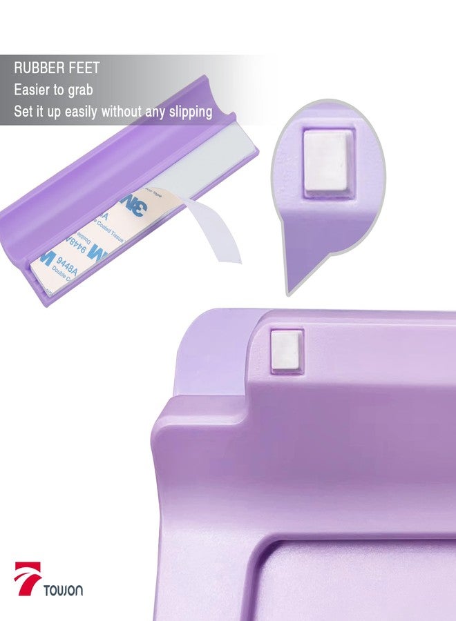 TOWON Small Glass Dry Erase Board, Desk White Board with Standing, Mini Whiteboard Easel Pad Set, Stenography Artifact for Office, Home and School Supplies, 8 x 6 Inches, Purple - Image 4