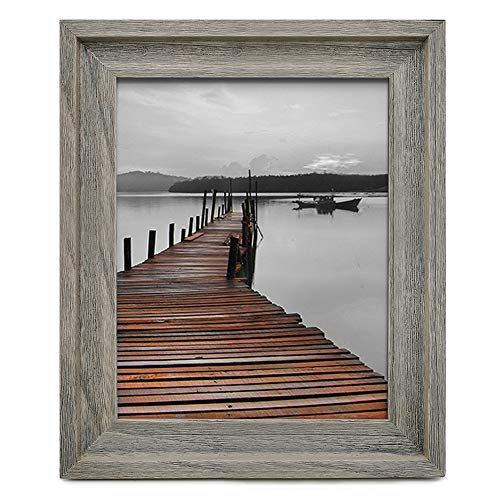 Eosglac Rustic 8.5x11 Picture Frame, Wooden Farmhouse Photo Frames, Handmade, Weathered Gray - Image 1