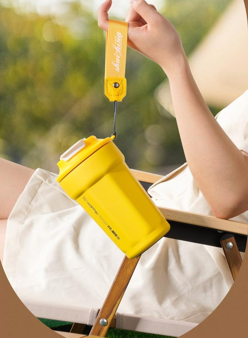 Panda Coffee cup，Food grade 316 stainless steel coffee cup, light and easy to hold, 480ml, 12-hour temperature control and cold preservation - Image 1