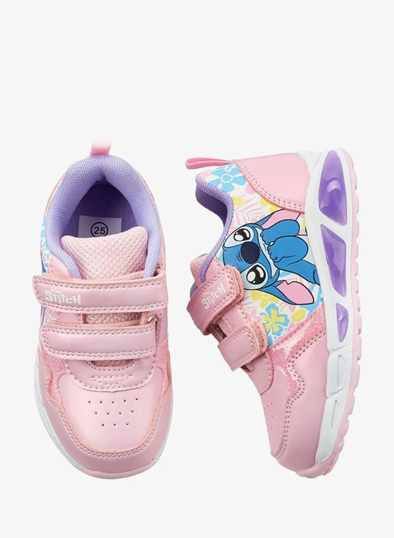 Disney Girls Stitch Print Light-Up Ankle Sneakers