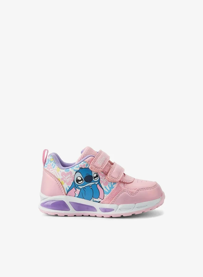 Girls Stitch Print Light-Up Ankle Sneakers