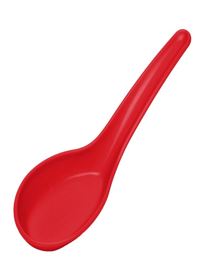 Gluman Round Shape 18 Pcs Soup Bowl Set 6 Bowl and 6 Spoon,6 Dish Microwave Safe for Home and Office Use (Red) - Image 4