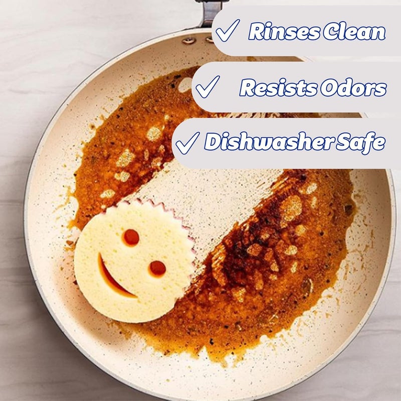 Scrub Daddy + Scrub Mommy 3 Pack - Smiley Face Sponges for Cleaning & Washing Up - Multipack Kitchen Non Scratch Scourers with FlexTexture Firm & Soft Scrubbing, Dishwashing Scrubber - Image 5