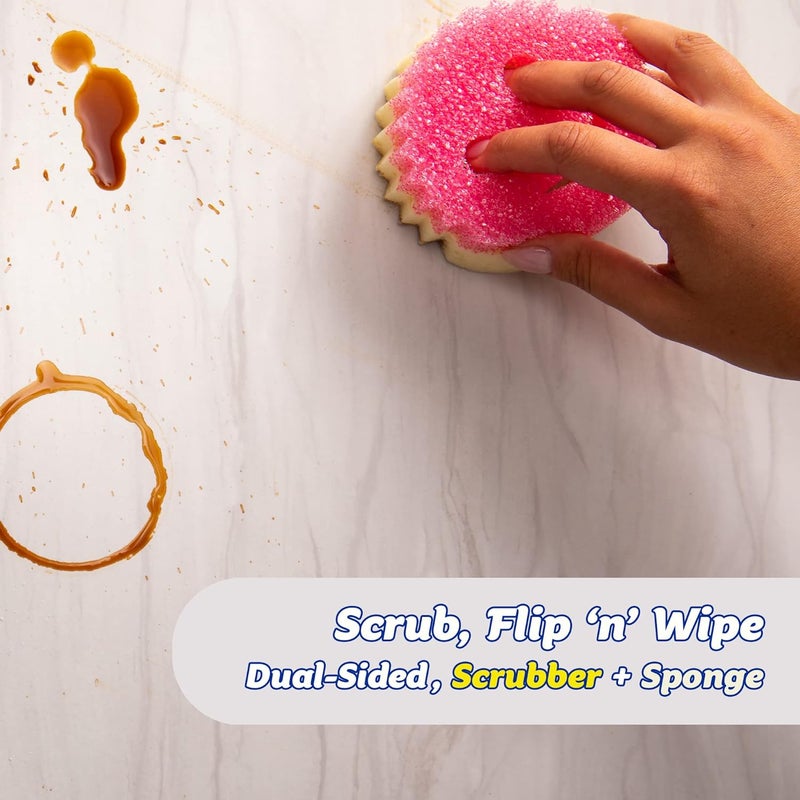 Scrub Daddy + Scrub Mommy 3 Pack - Smiley Face Sponges for Cleaning & Washing Up - Multipack Kitchen Non Scratch Scourers with FlexTexture Firm & Soft Scrubbing, Dishwashing Scrubber - Image 3