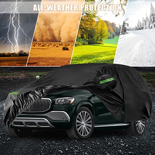 SPORTULI Waterproof Car Covers Replace for 2006-2025 Mercedes Benz GL/GLS Class 450, 450d, 6 Layers All Weather Car Cover with Zipper Door & Windproof Bands for Snow Rain Dust Hail Protection (GLS) - Image 5