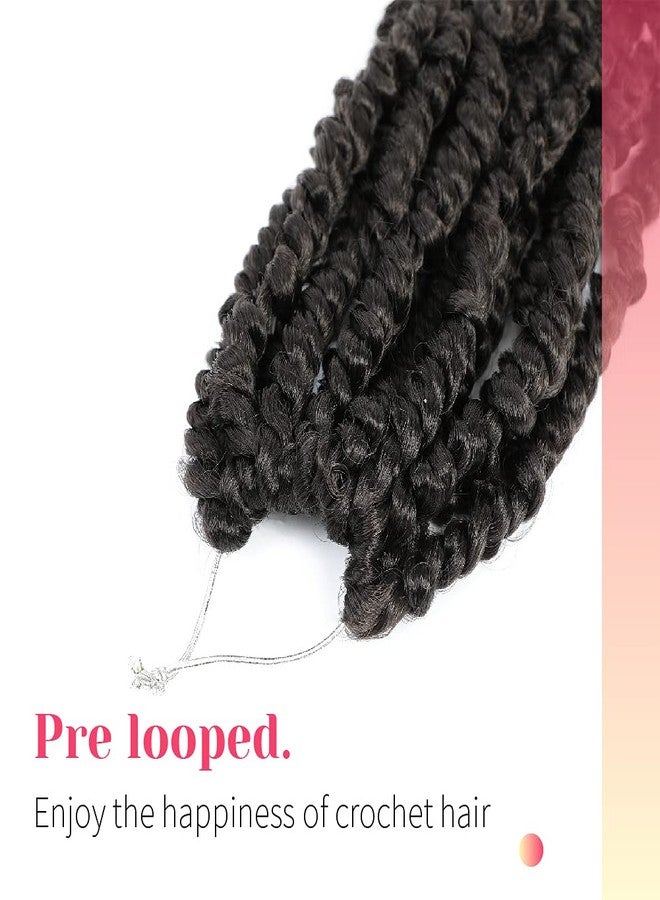بوهوبابي شعر كروشيه BOHOBABE مسبق التضفير بتصميم Passion Twist، طوله 8 بوصات، أسود اللون، مع حلقات مسبقة، 8 عبوات (1B) - Image 5