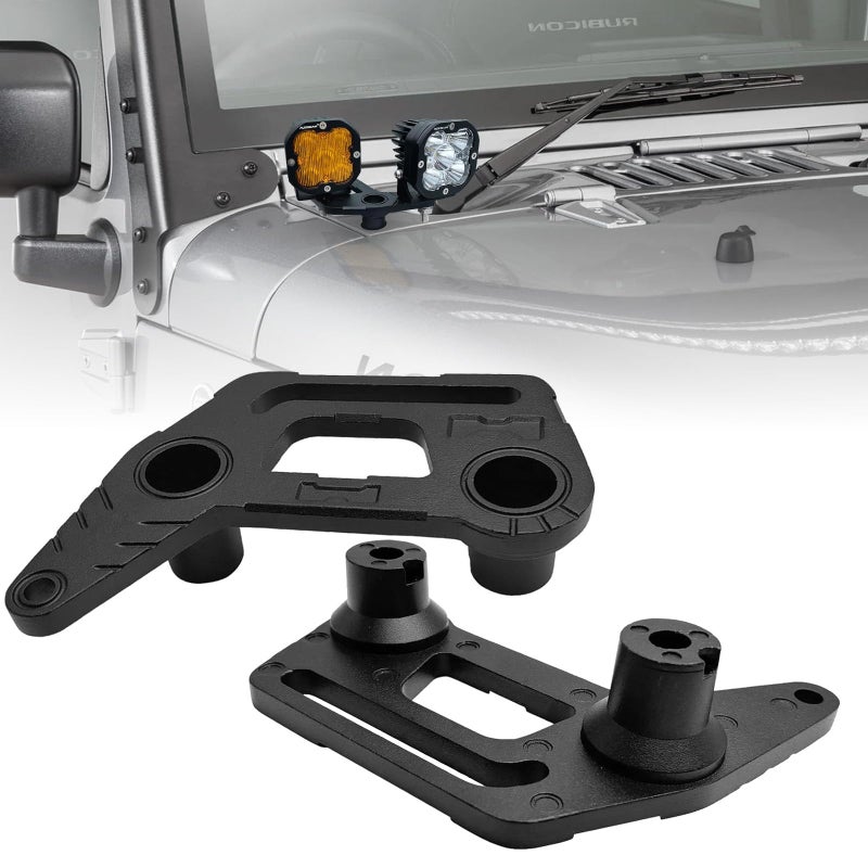 KMFCDAE Cowl Mount Dual Light Bracket for Jeep JL Pillar Cube Light Pods Mounting Bracket for Jeep JL WranglerGladiator JT 2018 2019 2020 2021 2022 2023  Pair