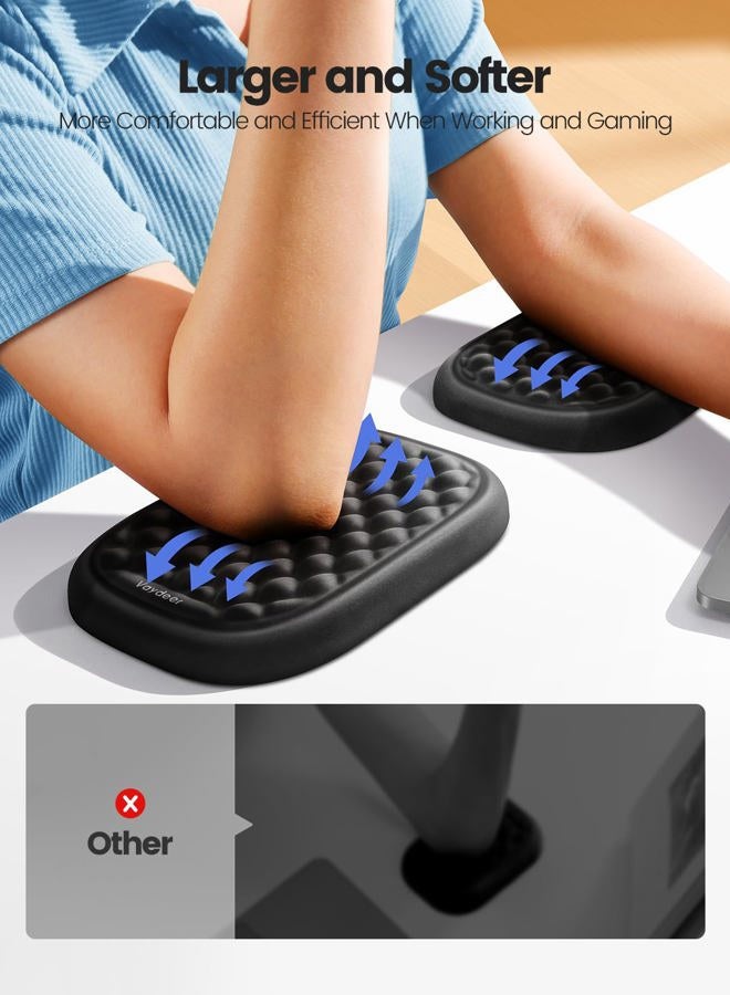 Vaydeer Ergonomic Wrist Rest Pad, 2 Pcs Armrest Pad Elbow Rest Padded, Relieve Elbow Pain Computer Arm Rest Wrist Support Cushion Mouse Pad for Desk Office Gaming - Image 2