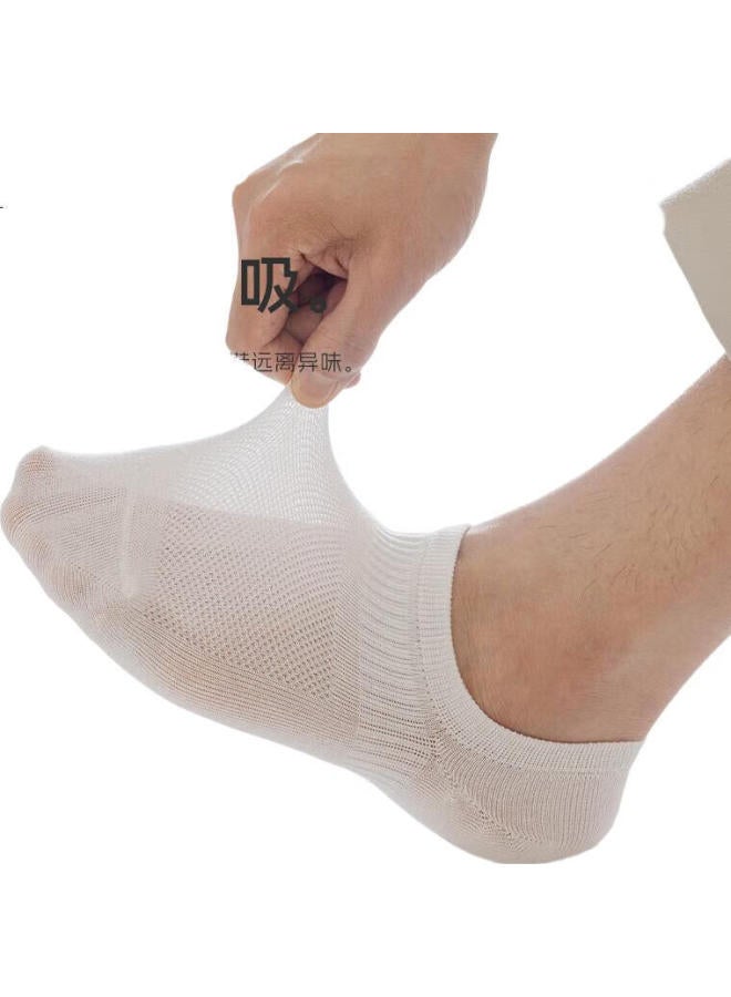 Modal 7 Pairs Men'S Boat Socks Mesh Cotton Socks Summer Thin 7A Antibacterial Odor-Resistant Invisible Socks Silicone Non-Slip Heel - Image 3
