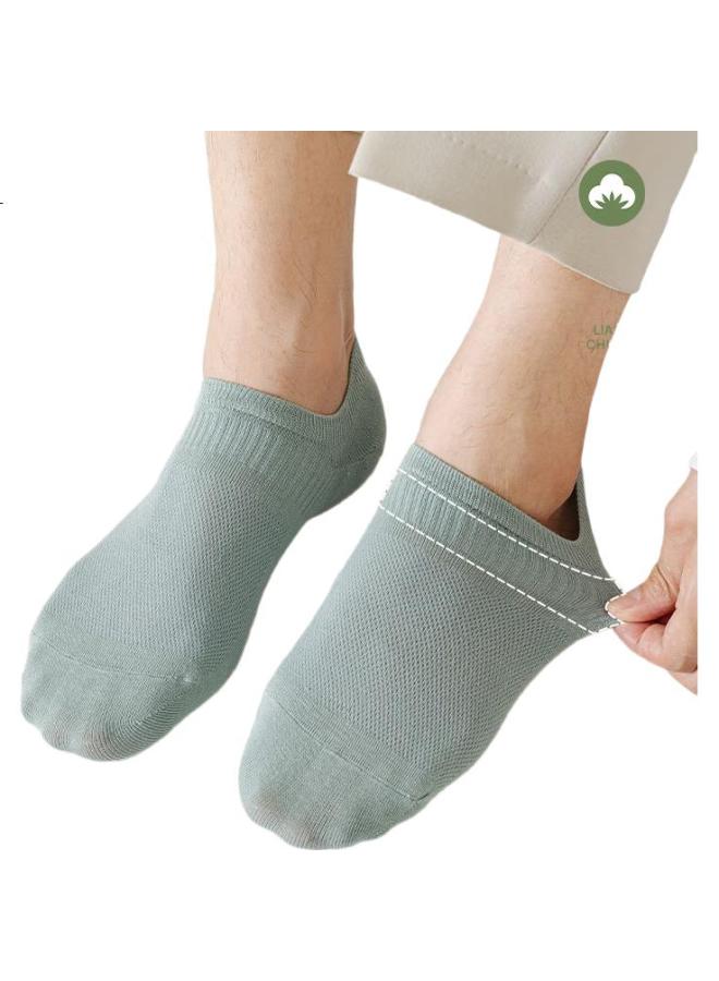 Modal 7 Pairs Men'S Boat Socks Mesh Cotton Socks Summer Thin 7A Antibacterial Odor-Resistant Invisible Socks Silicone Non-Slip Heel - Image 2