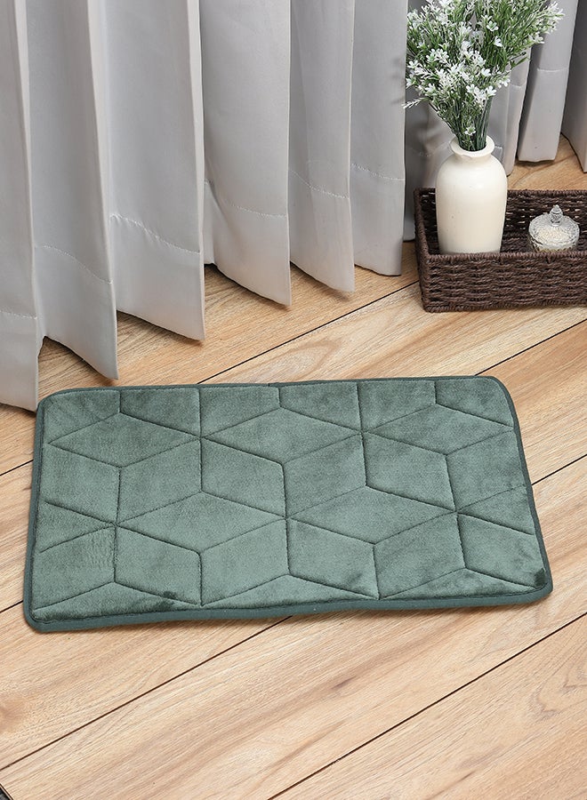 Status Contract حصيرة مضادة للانزلاق لحمام الأرضية | حصائر حمام من فوم الذاكرة | حصائر حمام ماصة للماء | حصائر حمام مضادة للانزلاق لمنطقة الاستحمام والدش، أخضر، 38 × 58 سم - Image 1