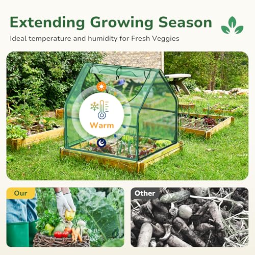 Greatbuddy Portable 3×3×3FT Mini Greenhouse, High-Density PE Plant Cover with Roll-up Zipper Window, Perfect for Indoor Outdoor Plant Growing - Image 5