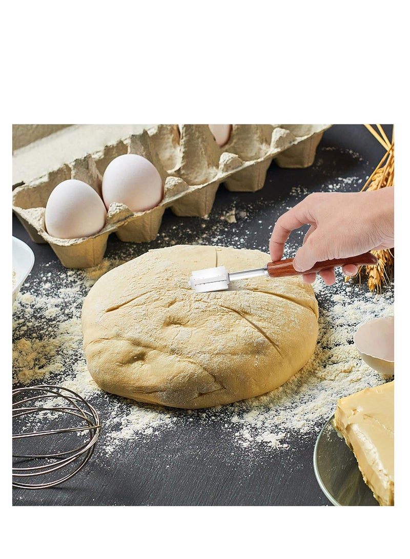 Premium Bread Lame Slashing Tool Scorer Blade with Crafted Wooden Handle Dough Scoring Kinfe 5 Blades and Protective Cover for Making - Image 5