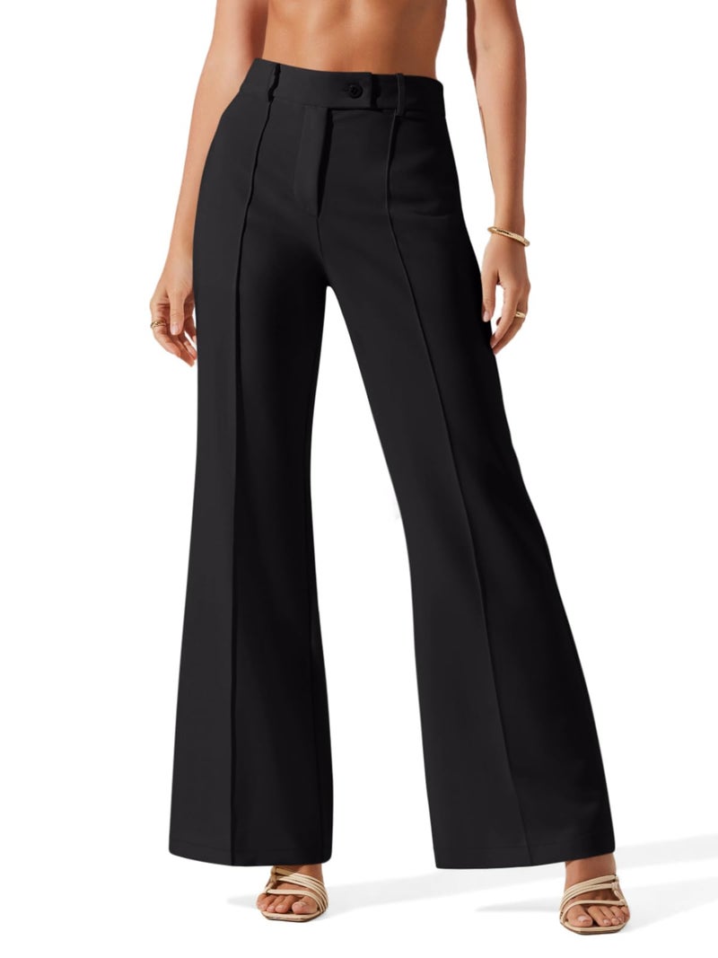 NIMIN Black Pants for Women Business Casual Flared Leg Work Dressy Trousers High Waisted Bootcut Office Slacks 2026 Fashion Outfits with Pockets Black XX-Large - Image 1