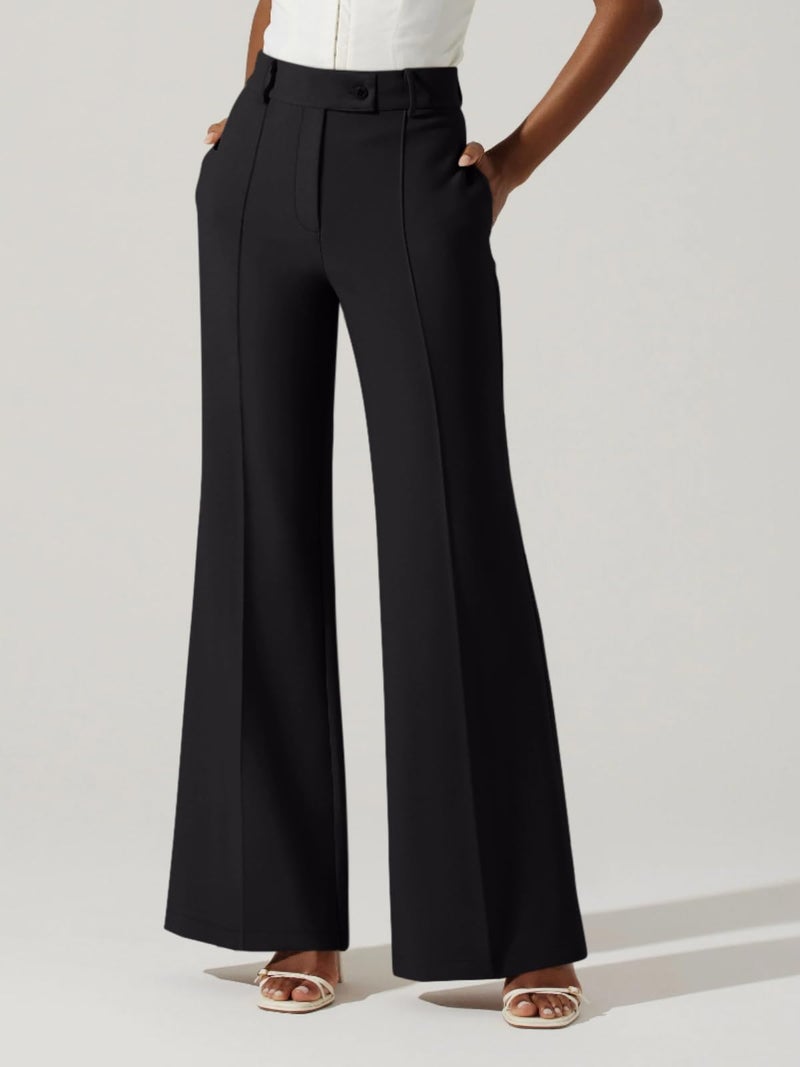 NIMIN Black Pants for Women Business Casual Flared Leg Work Dressy Trousers High Waisted Bootcut Office Slacks 2026 Fashion Outfits with Pockets Black XX-Large - Image 3