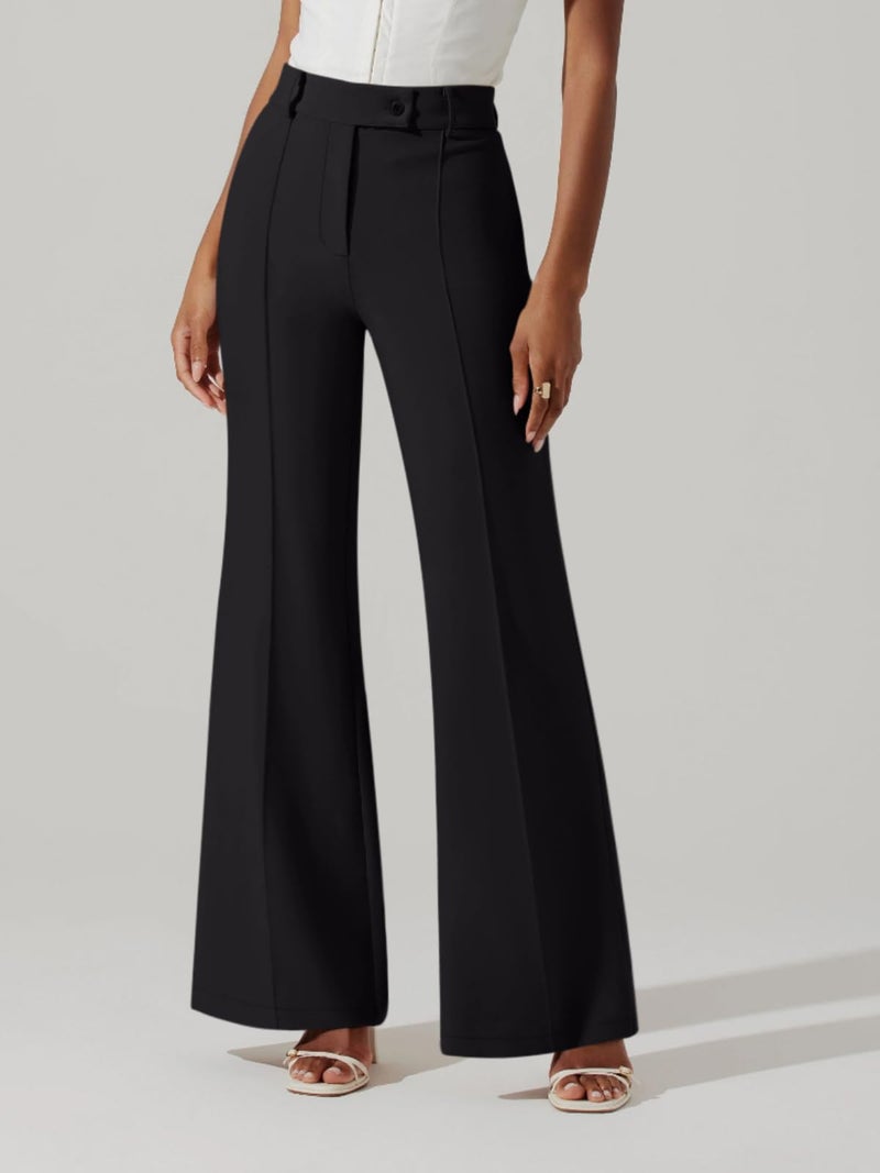 NIMIN Black Pants for Women Business Casual Flared Leg Work Dressy Trousers High Waisted Bootcut Office Slacks 2026 Fashion Outfits with Pockets Black XX-Large - Image 2