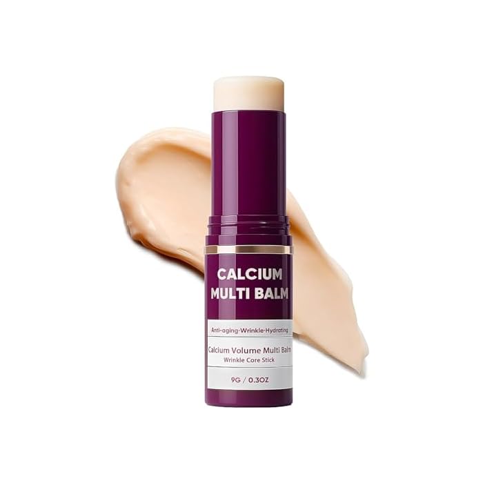 Cemenrete Calcium Multi Balm, Wrinkle Core Stick, Korean Collagen Moisturing Stick, Calcium Volume Multi Balm, Anti-Aging, Sagging, Wrinkles, Almond & Vitamin E for Lip Balm Eye Cream Neck (1PCS, 9G)