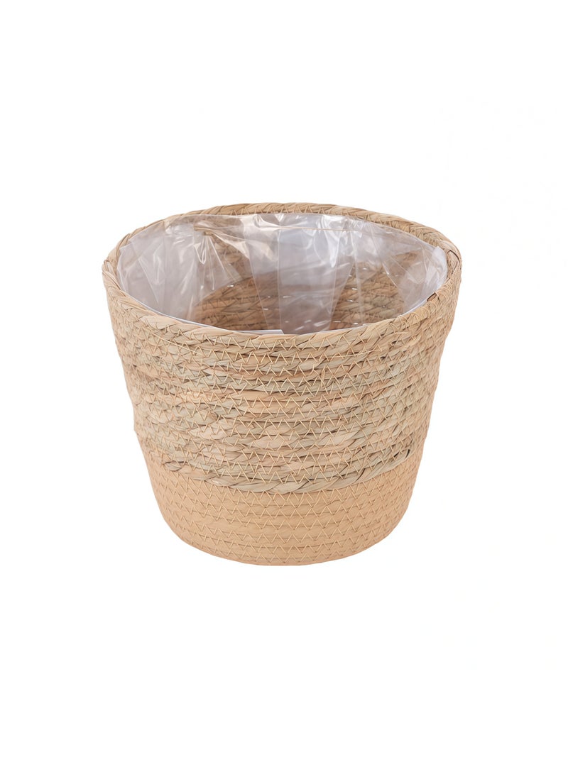 SKT Shiketro Large sizes from Grass Flower Basket Indoor Woven Flower Pot Flower Pot Flower Pot Decoration Laundry Basket Household Flower Pot Leak Proof Plastic Liner Indoor and Outdoor Garden Decoration - Image 2