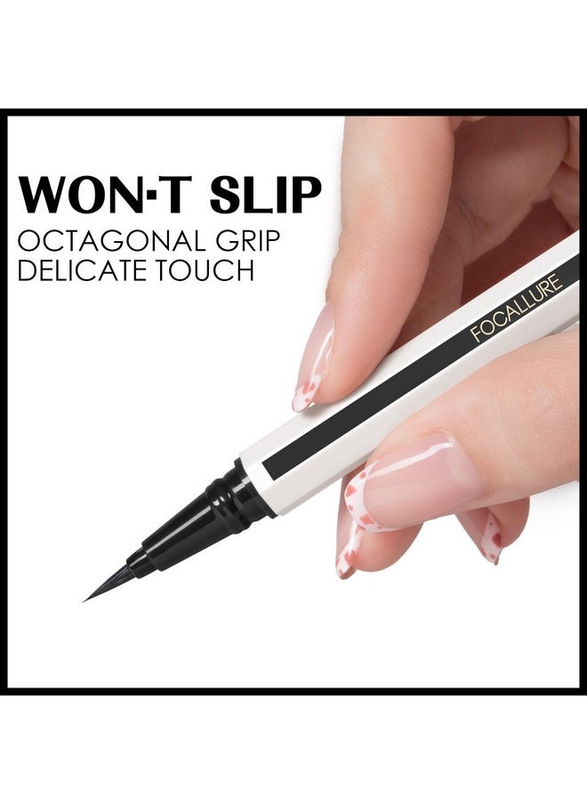 FOCALLURE - FOCALLURE Sadness Proof Precision Eyeliner,Sweatproof Eyeliner Pencil,Quick Drying,Smudge-proof,Long Lasting,Won't Slip Octagonal Grip,Ultra Fine Brush,BL01 OBSIDIAN - Image 1