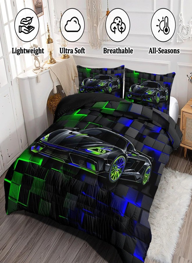 ASKOTU Race Car Twin Bedding Set for Boys, Sports Comforter Set for Kids, 3 Pcs Cool Car Boys Bedding Set Twin - Image 3