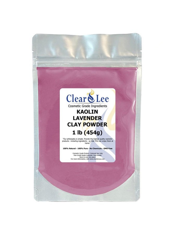 ClearLee ClearLee Kaolin Lavender Clay Cosmetic Grade Powder - 100% Pure Natural Powder - Great For Skin Detox, Rejuvenation, and More - Heal Damaged Skin - DIY Clay Face Mask (1 lb)  - Image 1