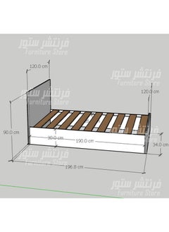 ماركة غير محددة سرير مودرن - عرض120 سم طول190 سم ، من فرنتشر ستور.  - Image 2