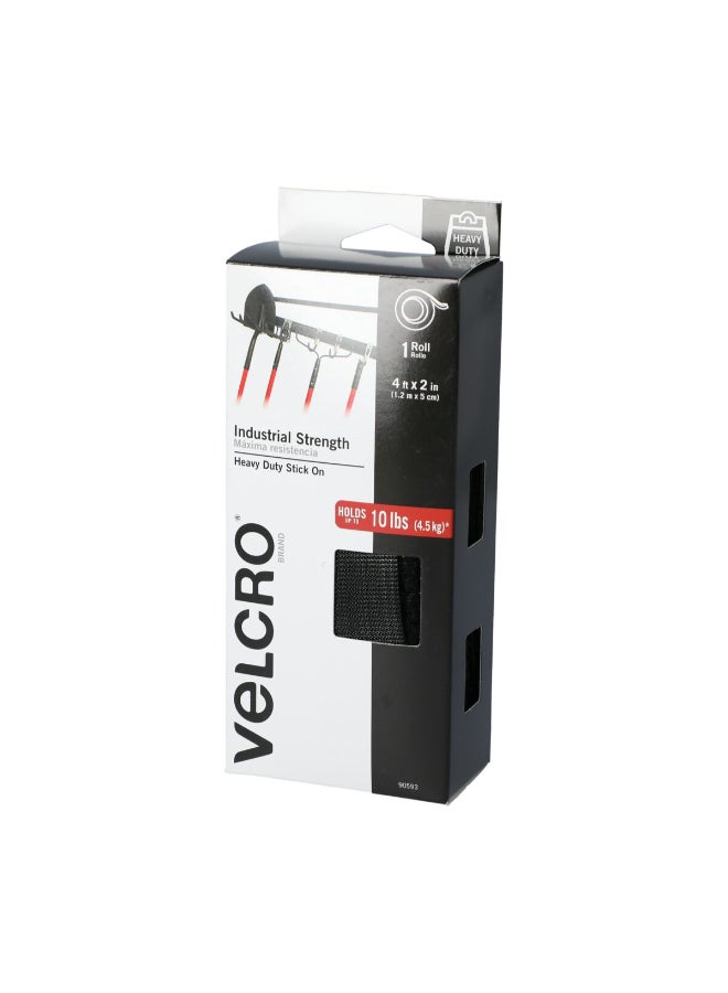 Velcro Heavy Duty Stick On Industrial Strength Strips Black 4 ft x 2 Inch 90593  - Image 3